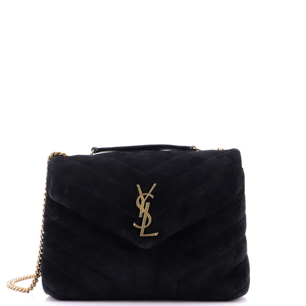 Saint Laurent Small Loulou Shoulder Bag Matelasse Chevron Suede